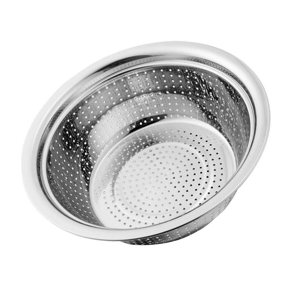 2X Large Metal Strainer Colander Kitchen Rice Sifter Salad Spinner 26cm in Dia