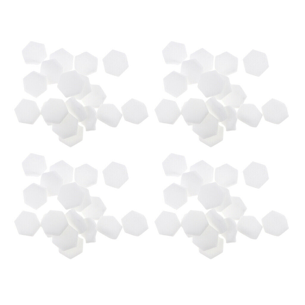 Set of 320 White Hexagon Disposable Nail Art Polish Transfer Sponge Template