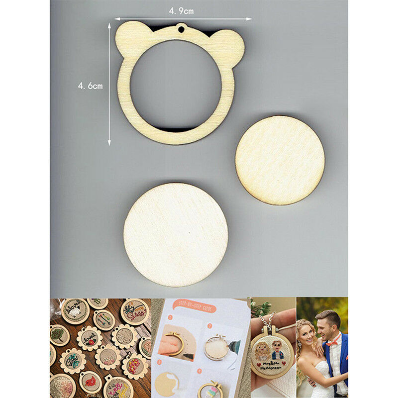Bear Shape Mini Wooden Cross Stitch Embroidery Hoop Ring Frame Machine-Fix.l8