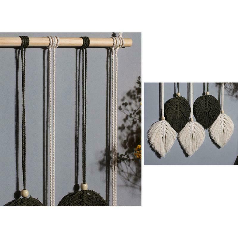 Handmade Boho Macrame Tapestry Cotton Thread Woven Leaf Tasse Wall Dream Catcher
