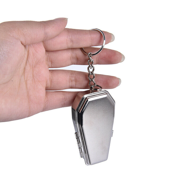 Ashtray Ash Coffins Tabut Shape Portable Ashtray Metal Keychain With ButtonBDDD