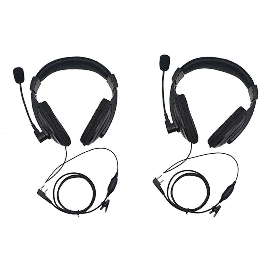 prettyia   2x   Noise   canceling   2Pin   Headset   Headphone   with   PTT