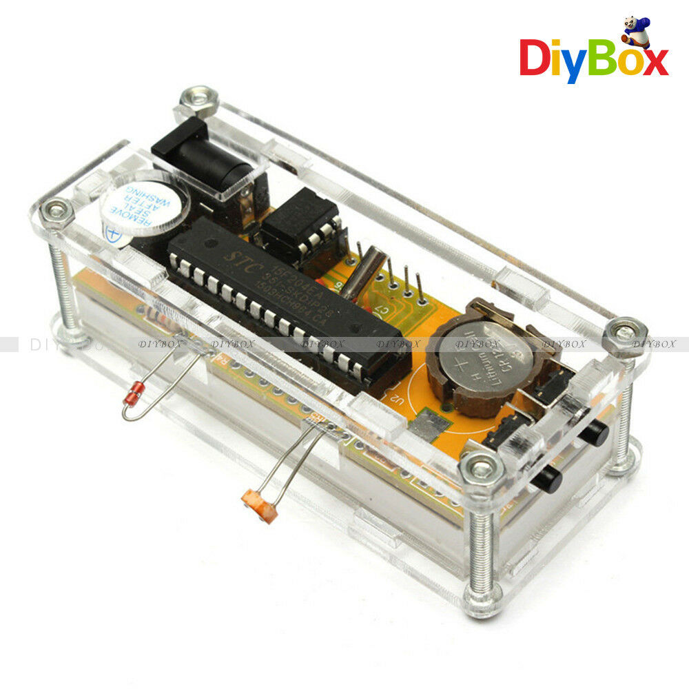 DIY Kit Red LED Electronic Clock Microcontroller Digital Clock Time Thermometer