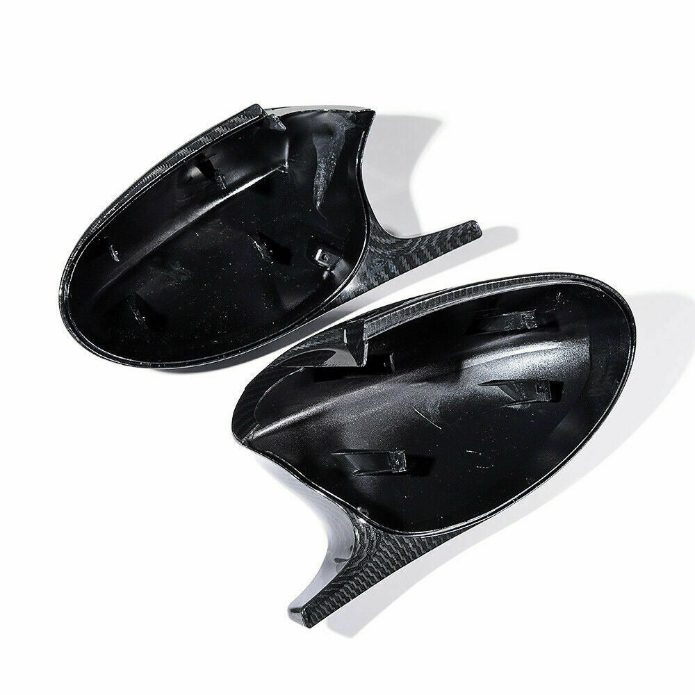 2pcs Carbon Fiber Style Mirror Cover Cap Fit For BMW E90 E93 PRE-LCI 2005-2009