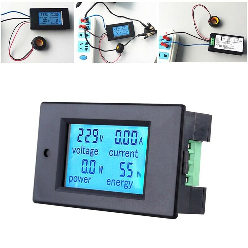 100A AC Multifunction Voltmeter Current Digital LED Display Power Monitor VoltR8