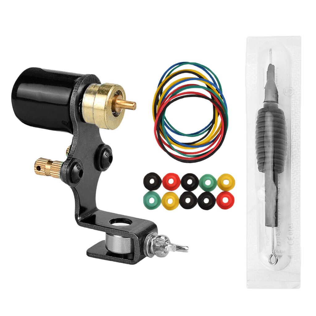 Tattoo Shader Machine Grommets Rubber Bands Supplies Set for Beginners Black