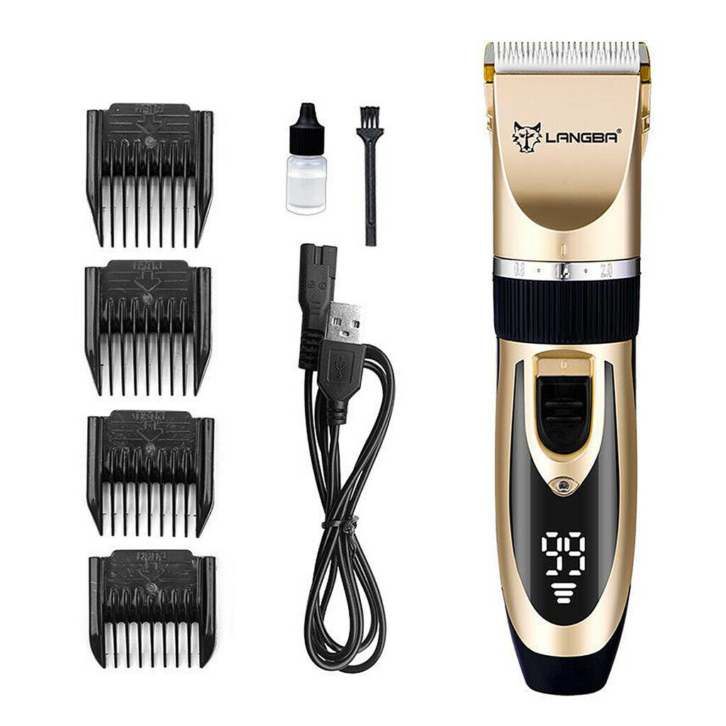 Cordless USB Electric Pet Hair Removal Tool Trimmer Grooming Clipper Shaver