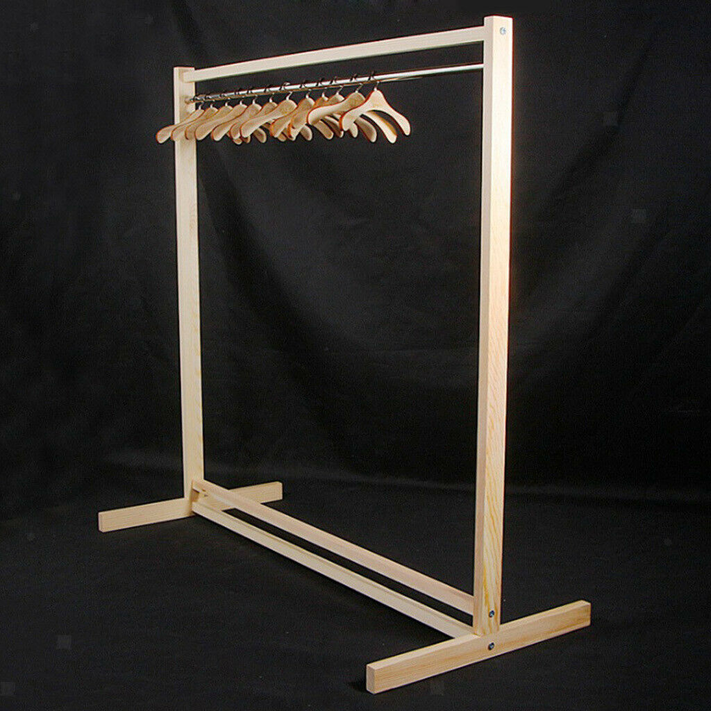 Wooden DIY Garment Rack Shelf with 12 Pieces Clothes Hangers Organizer for 1/3