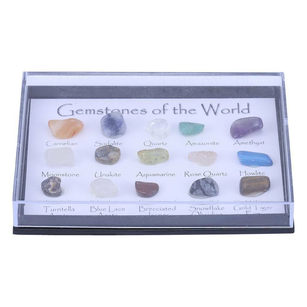 15Pcs/Set Chakra Stones Natural Stone Reiki Healing Crystal Gemstones Gift - AU