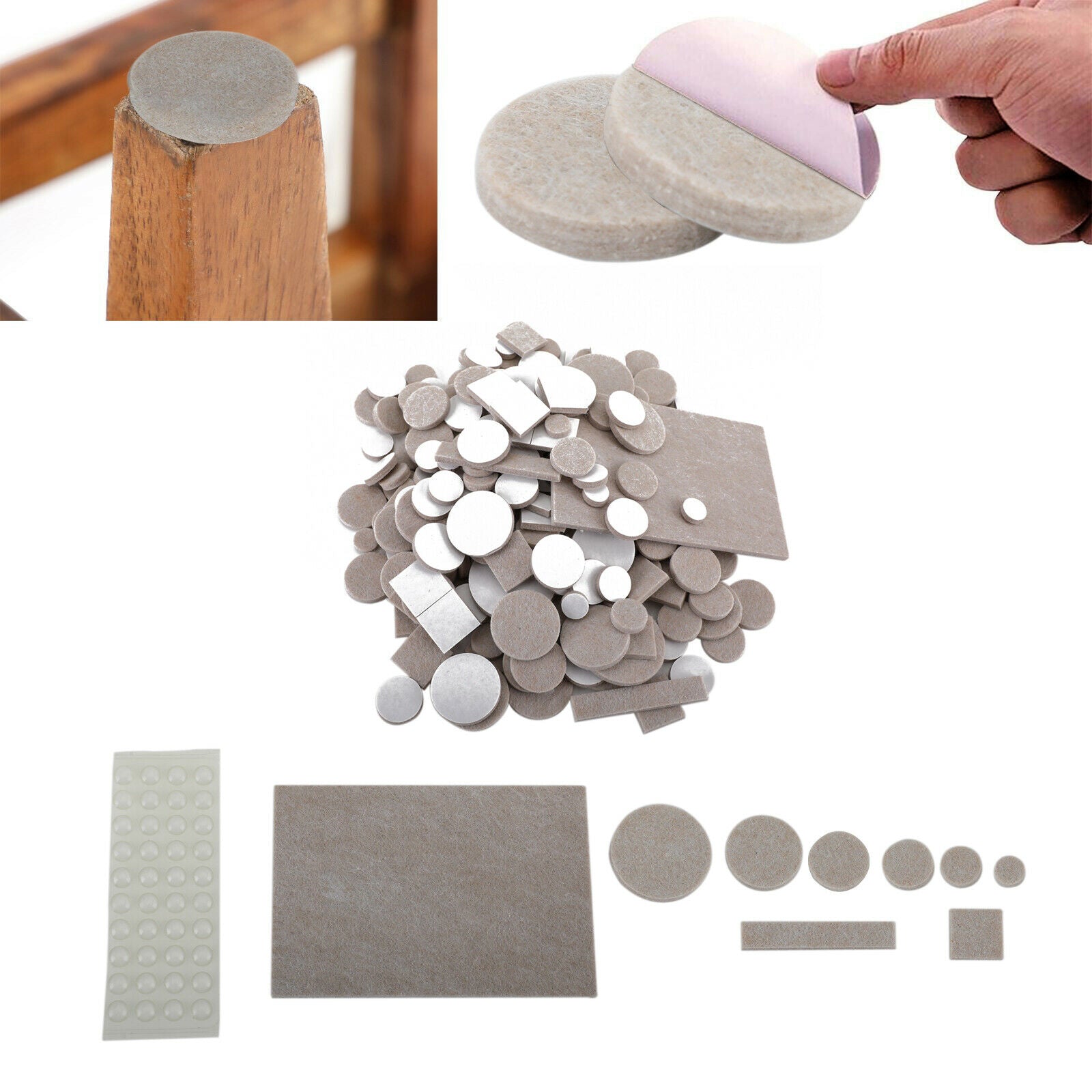 300X Furniture Pads Chair Leg Floor Protectors Felt Pads Hardwood Floors Bei USA