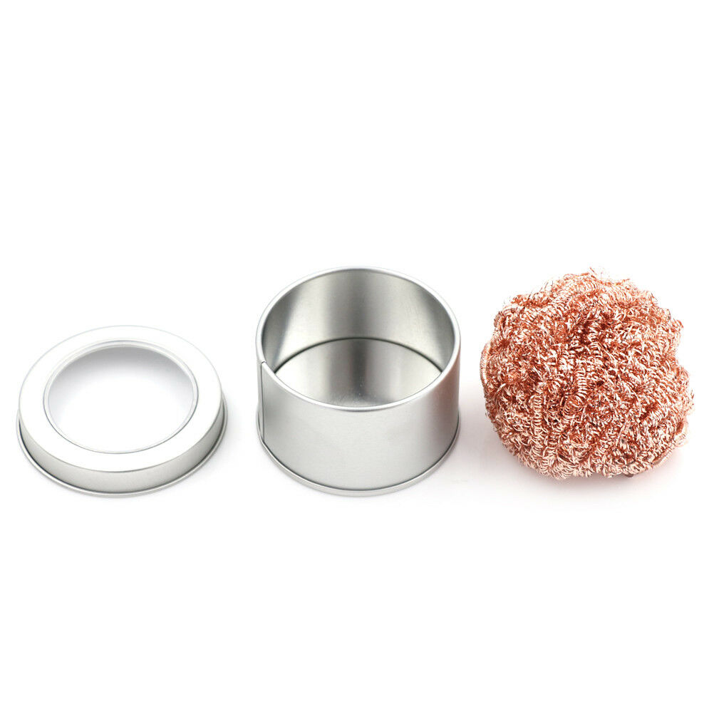Soldering Iron Tip Cleaning Wire Scrubber Cleaner Ball With Metal Case Bo.l8