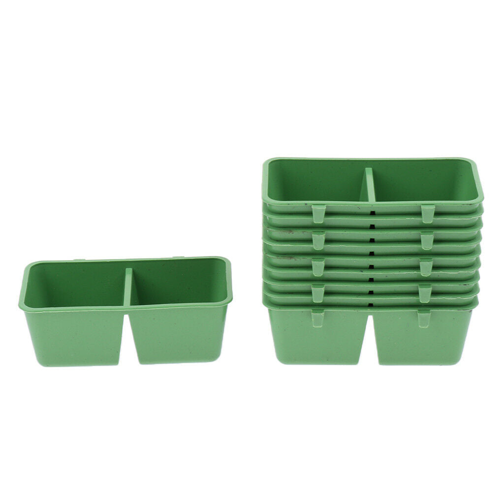 10 Pack Rectangle Bowls Bird Food and Water Cups for Parrot, Parakeet