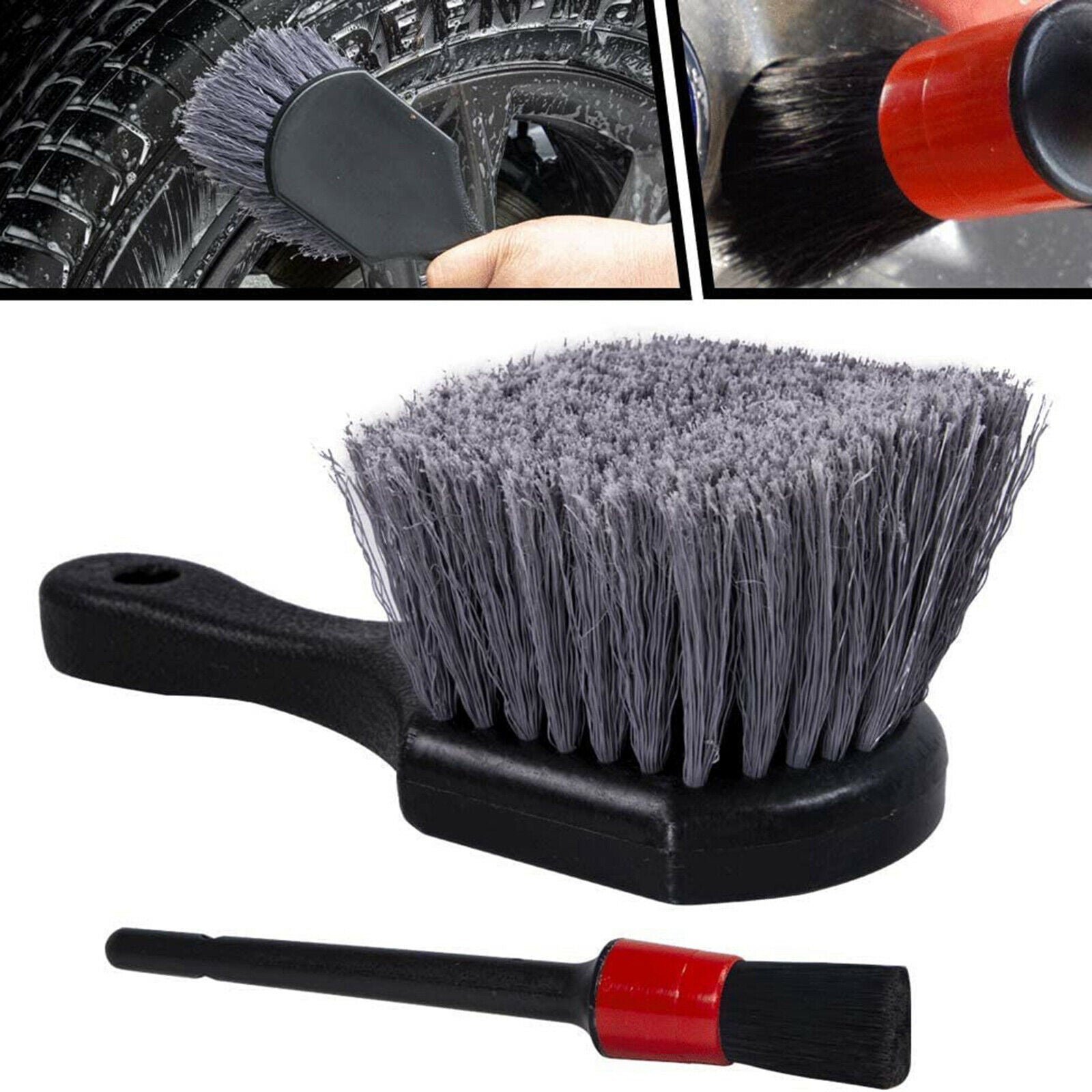 2PCS Car Detailing Brush Kit Vehicle Automobile for Clean Brush Car Care