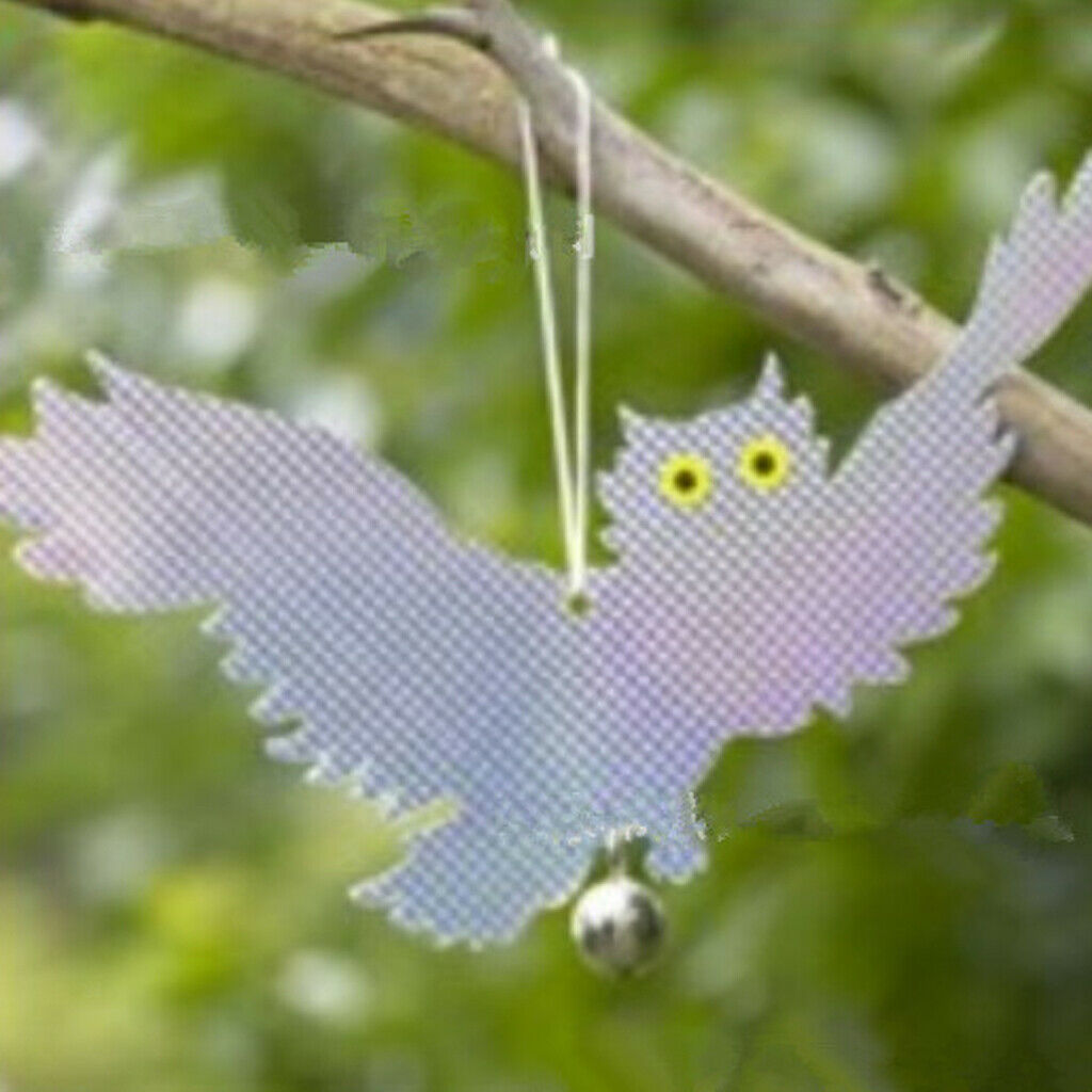 2Pcs Reflective Flying Realistic Owl Decoy Garden Protection Bird Scarer Natural