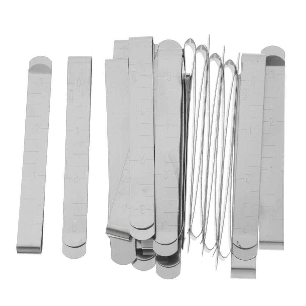 20pcs 3" Metal Hem Clips Measurement Ruler for  Pinning Marking