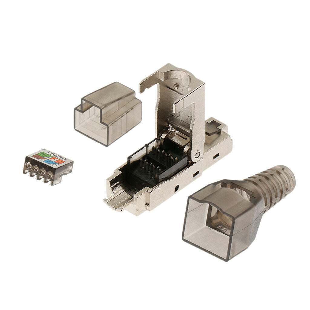 12Pcs Cat6  Ends,Cat6a / Shielded Cat5e  Connector, Ethernet Cable Crimp