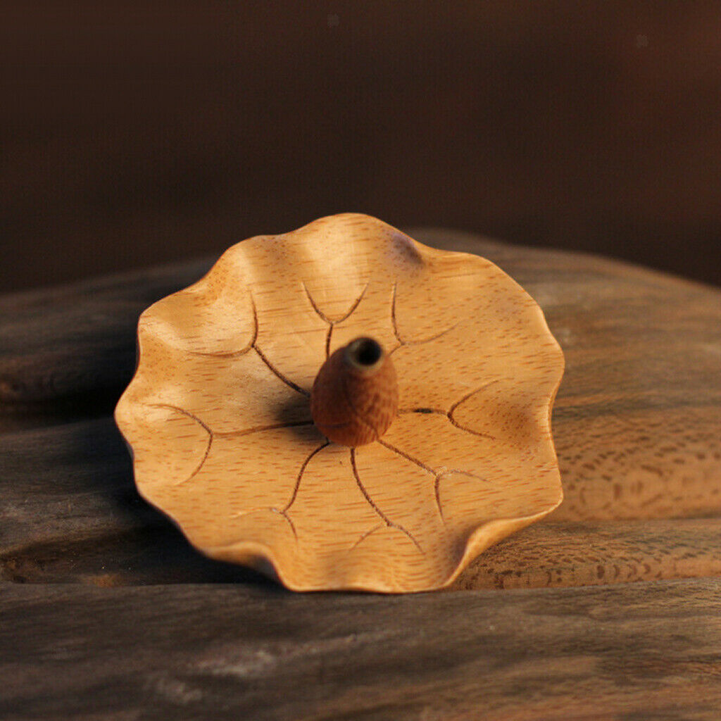 Bamboo Incense Burner Stick Holder Ash Catcher Plate Lotus Pattern Holder