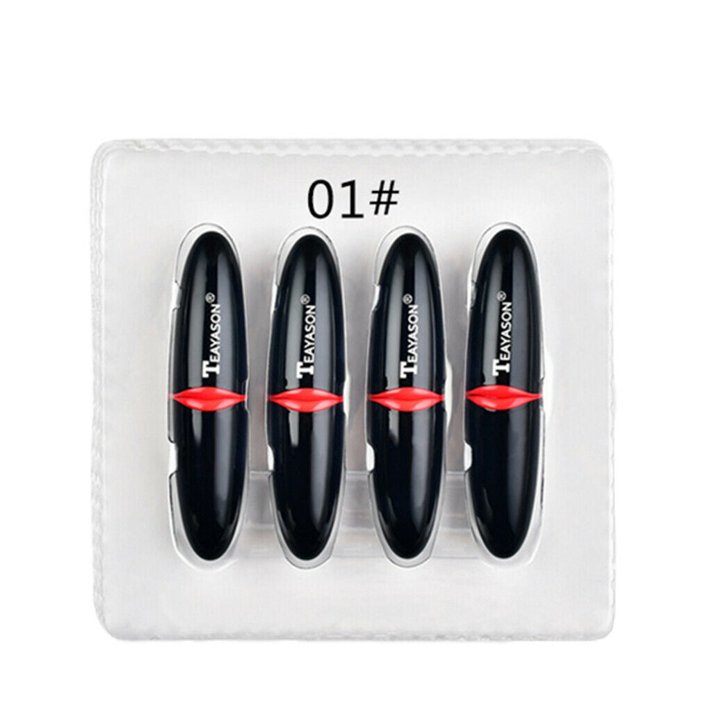 4 Pieces Women Non-stick Cup Lipsticks Set Long Lasting Lip Sticks Balm 01