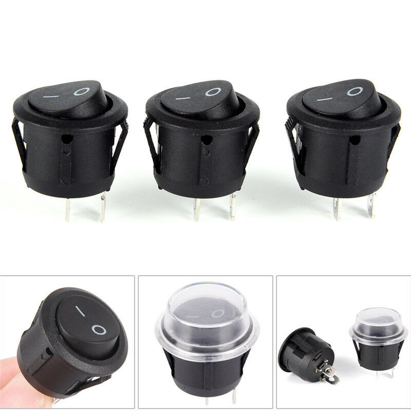 1Pc 2-PIN ON-OFF SPST Round Dot Car Auto Rocker Toggle Switch+Waterproof .l8