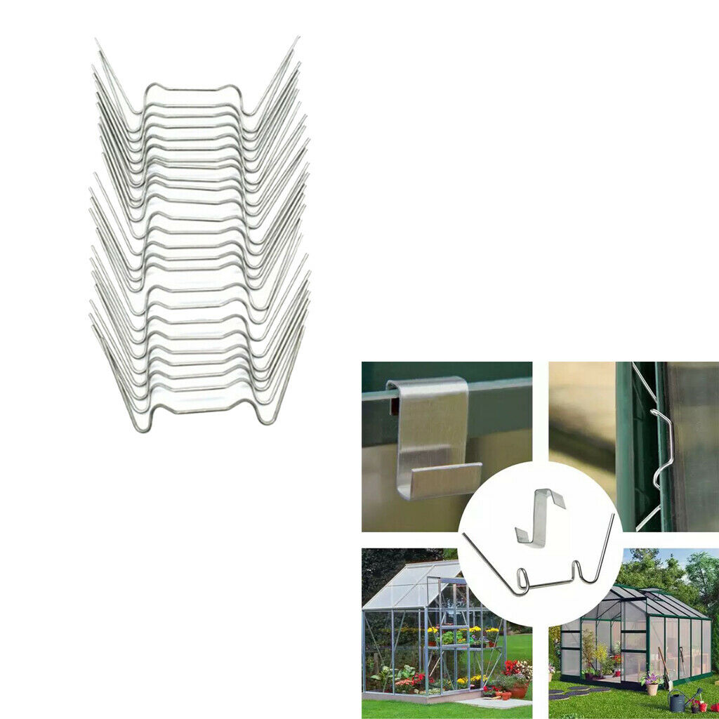 25 Pcs  Greenhouse Glass W Clips Glazing Fixing Repair Glass Clips Spare Parts