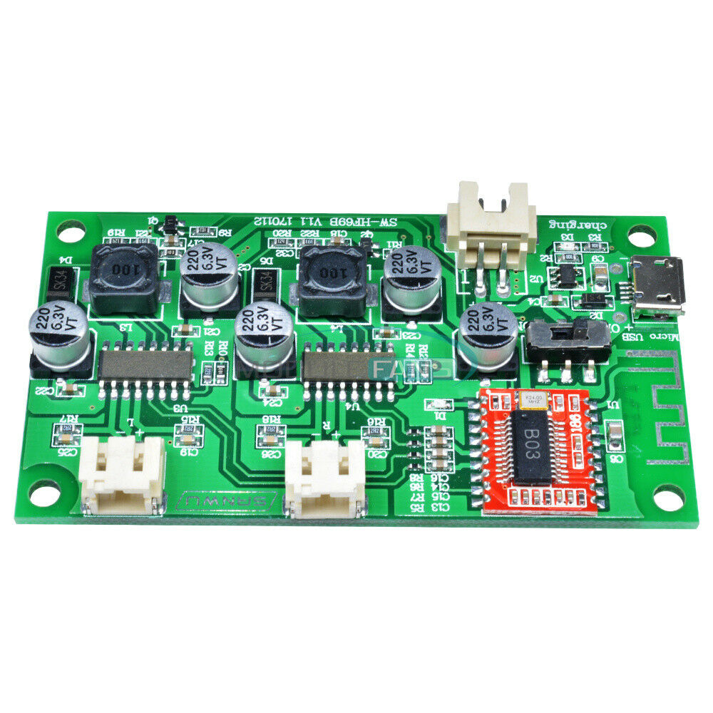 5V 6W+6W 2-Channel Stereo Bluetooth Amplifier Board Lithium Battery Powered AMP
