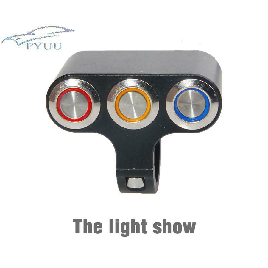 22mm 7/8''Motor Handlebar Switch Horn Start Kill Dual LED Momentary Reset Button
