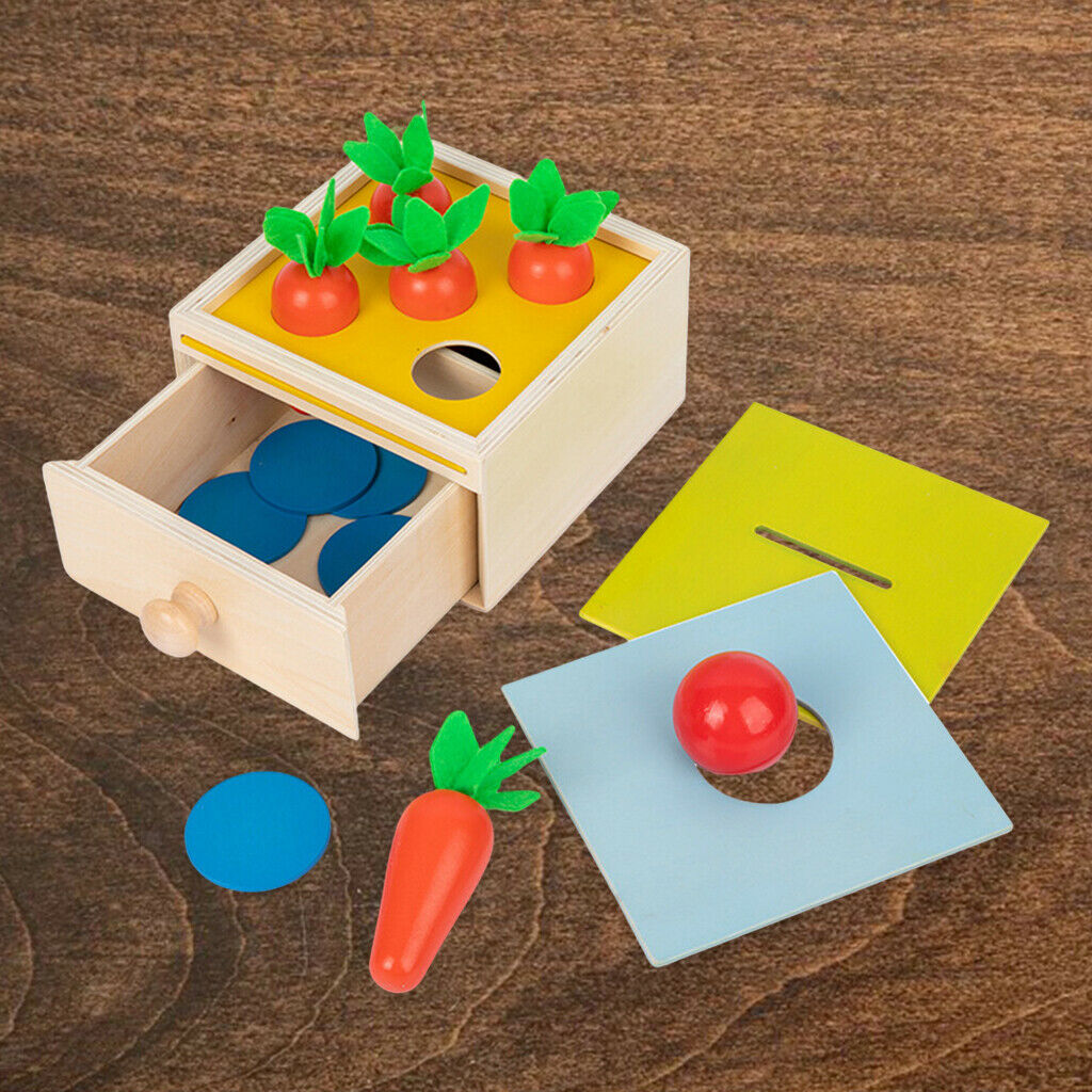 Toddler Wooden Toys, Montessori Toys Baby Educational Toys Carrot Sorting Game,