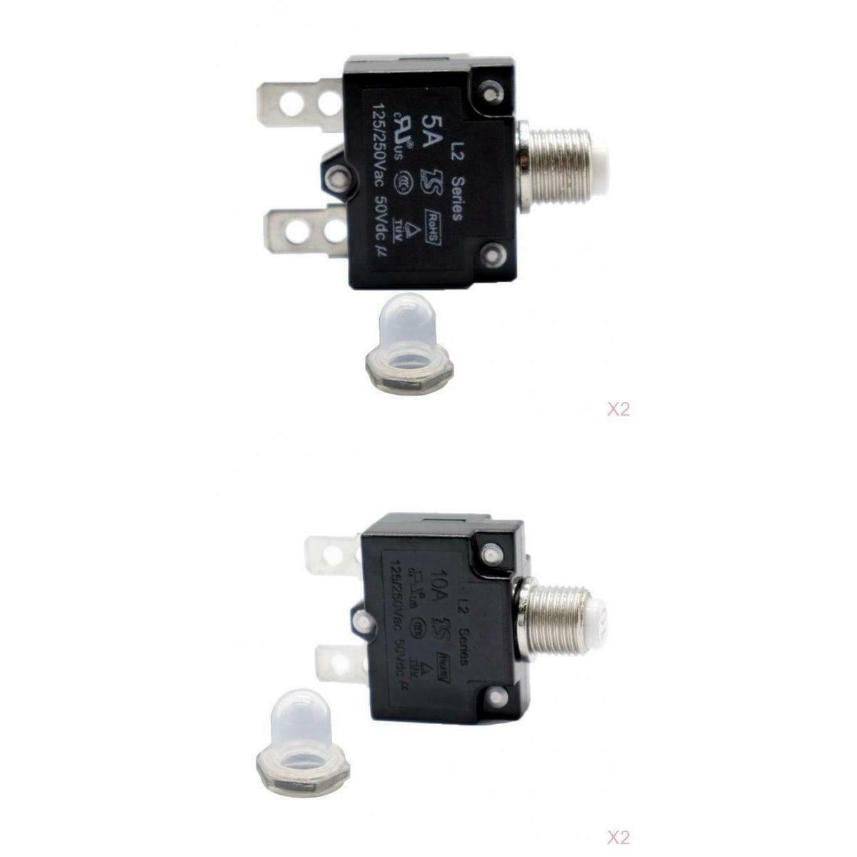 4 Pieces 30A+15A 125/250V AC 50V DC Circuit Breaker Overload Switch Fuse