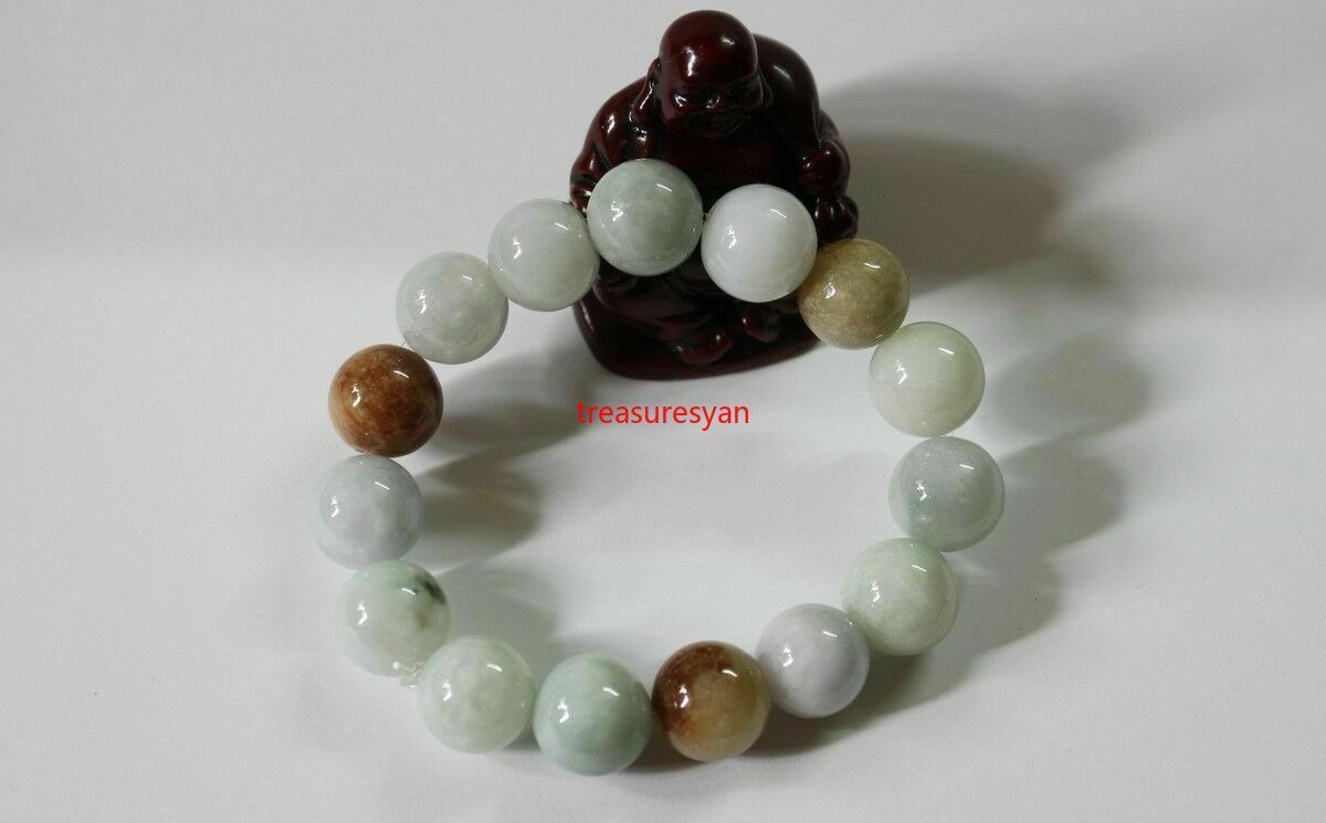 Certified Natural (Grade A) Jade Jadeite Multicolor Beaded Bracelet