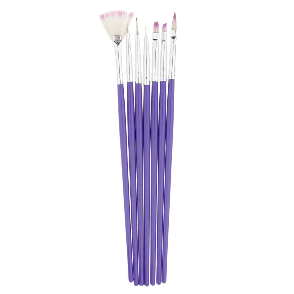 7PCS Nail Art Polish Painting Drawing Liner Brush Tips Tool Set UV Gel Brush