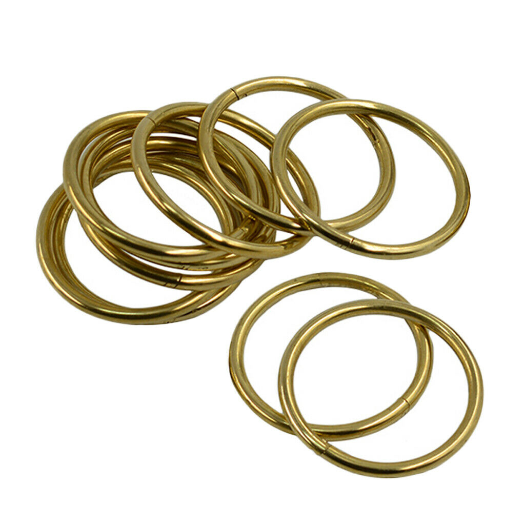 10pcs 40mm Brass Round Auto Lock Snap Clip DIY Key Rings
