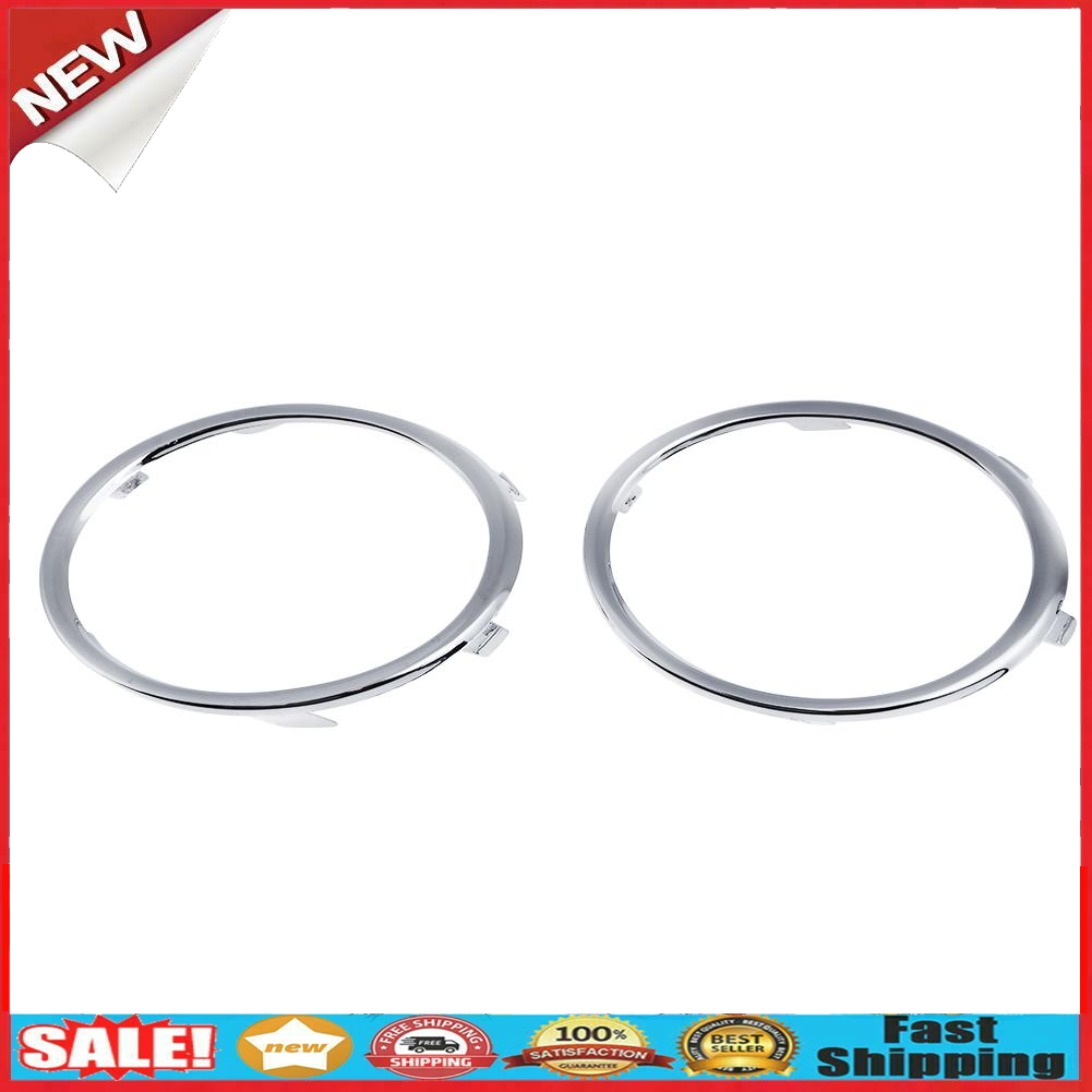 1 Pair Electroplating Front Fog Light Rings Trim Cover for Audi A4 B8 09-12 @