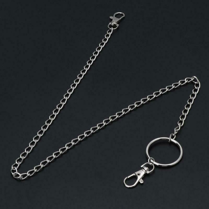 Long Metal Wallet Chain Leash Pant Jean Keychain Ring Clip Men's Hip Hop Jewelry