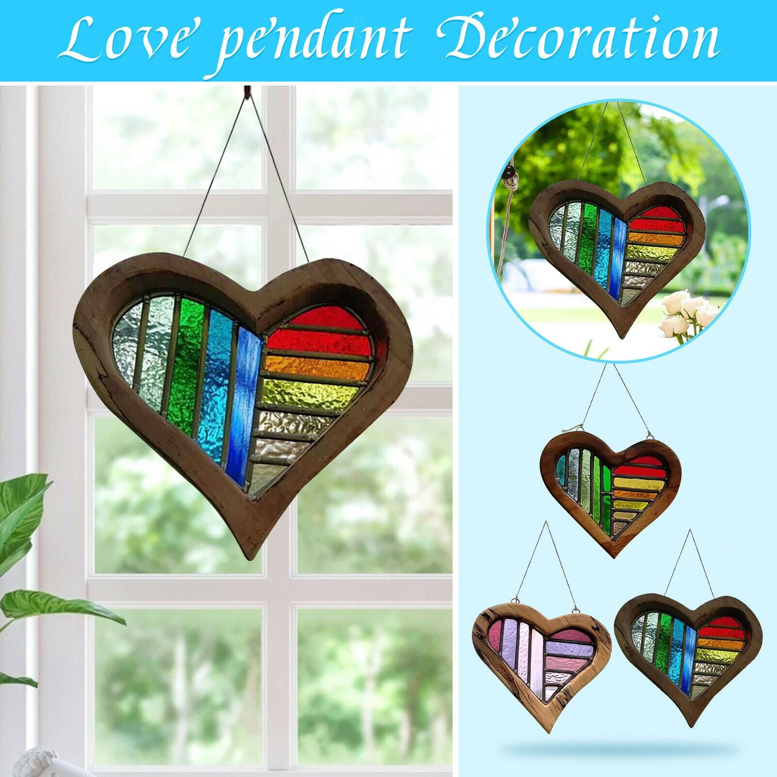 Sparkling Hanging Rainbow Ornament Pendant for Car Garden Wall Trees Decor