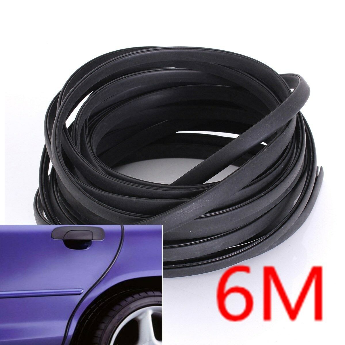 6M Car Door Moulding Rubber Strip Trim Guard Edge Protector Universal