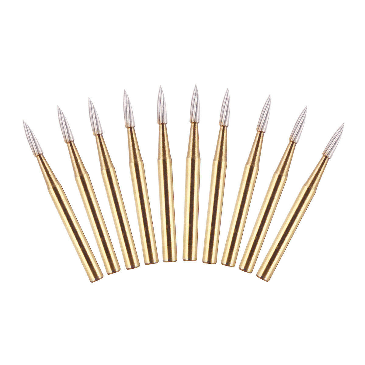 10X Dental Endodontic Tungsten Carbide Burs FG7902 Titanium Coating Needle Shape
