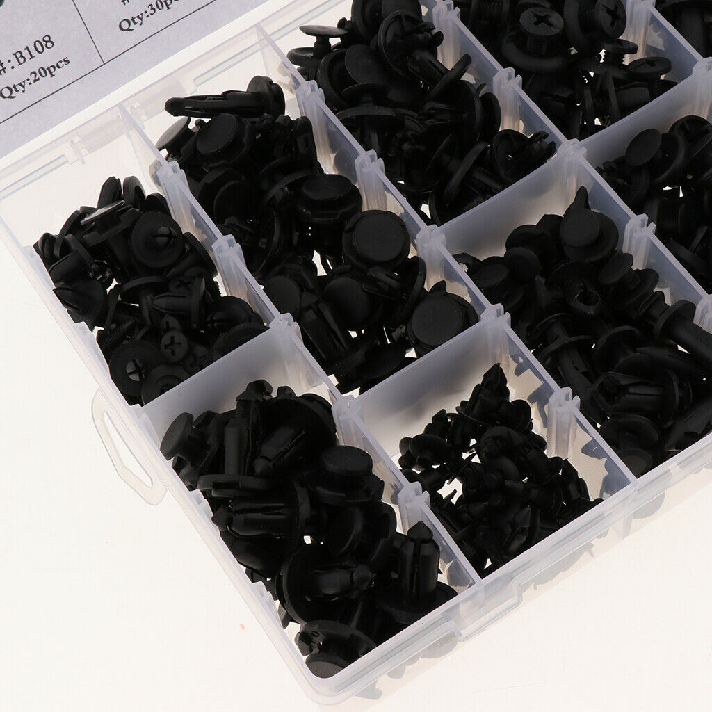 HE52 280Pcs Car Boxed Plastic Fastener Push Type Nylon Rivets Retainer Clips