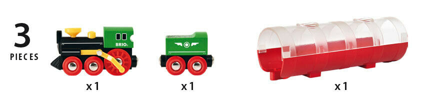 33892 BRIO Tunnel & Steam Engine Train Wooden Railway Track Children Age 3yrs+