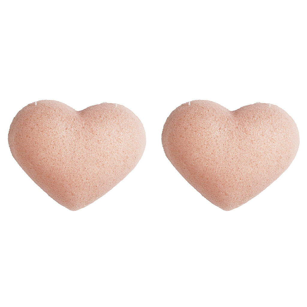 2X Konjac Cleaning Sponges Puffs Exfoliating Facial Sponges Cherry Powder