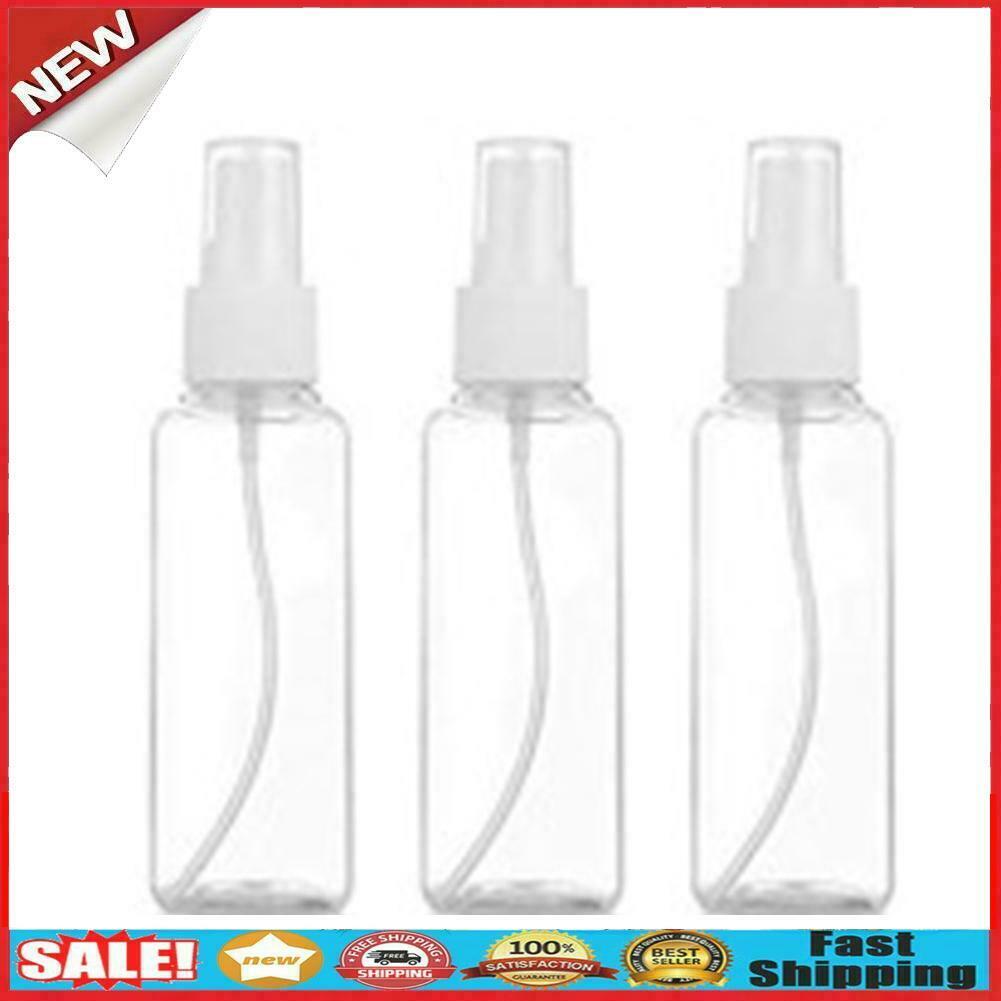 3pcs 50ml Clear Empty Spray Bottles Plastic Refillable Cosmetic Container @