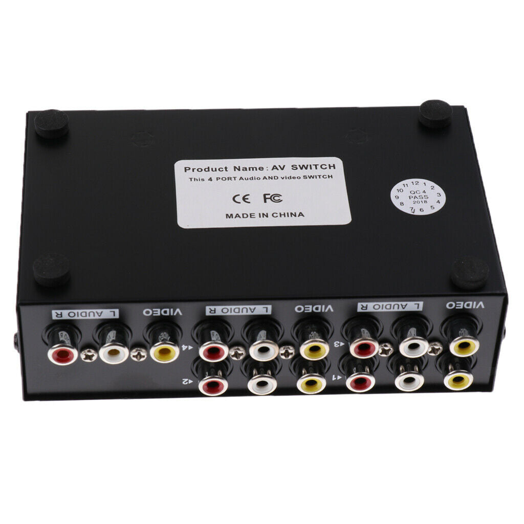1 to 4 Port RCA Video Audio AV Switcher Selector 4-Way TV DVD Splitter Box -
