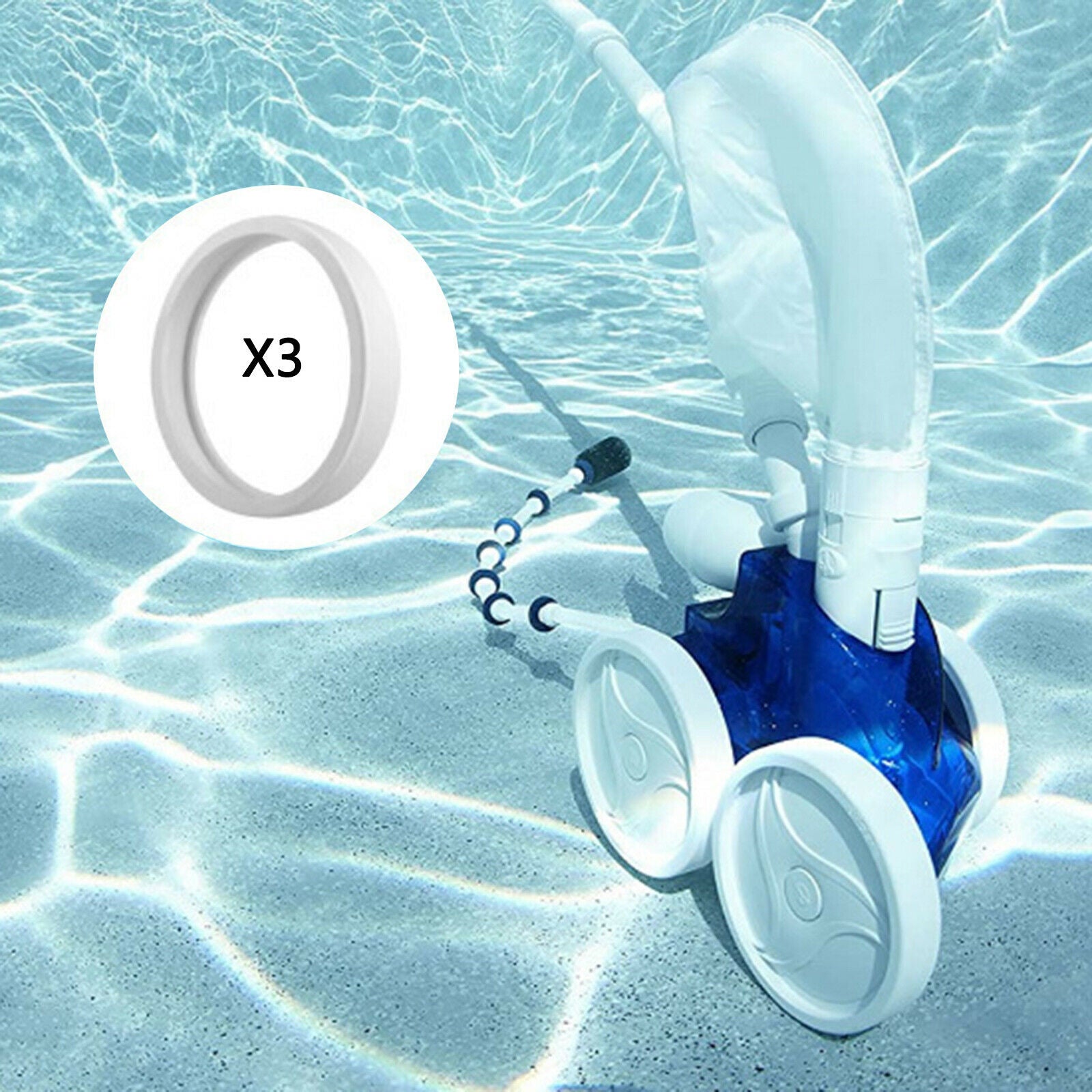 3Pcs 7" Pool Cleaner All Purpose Tire Wheel Bands For Polaris 280 360 380