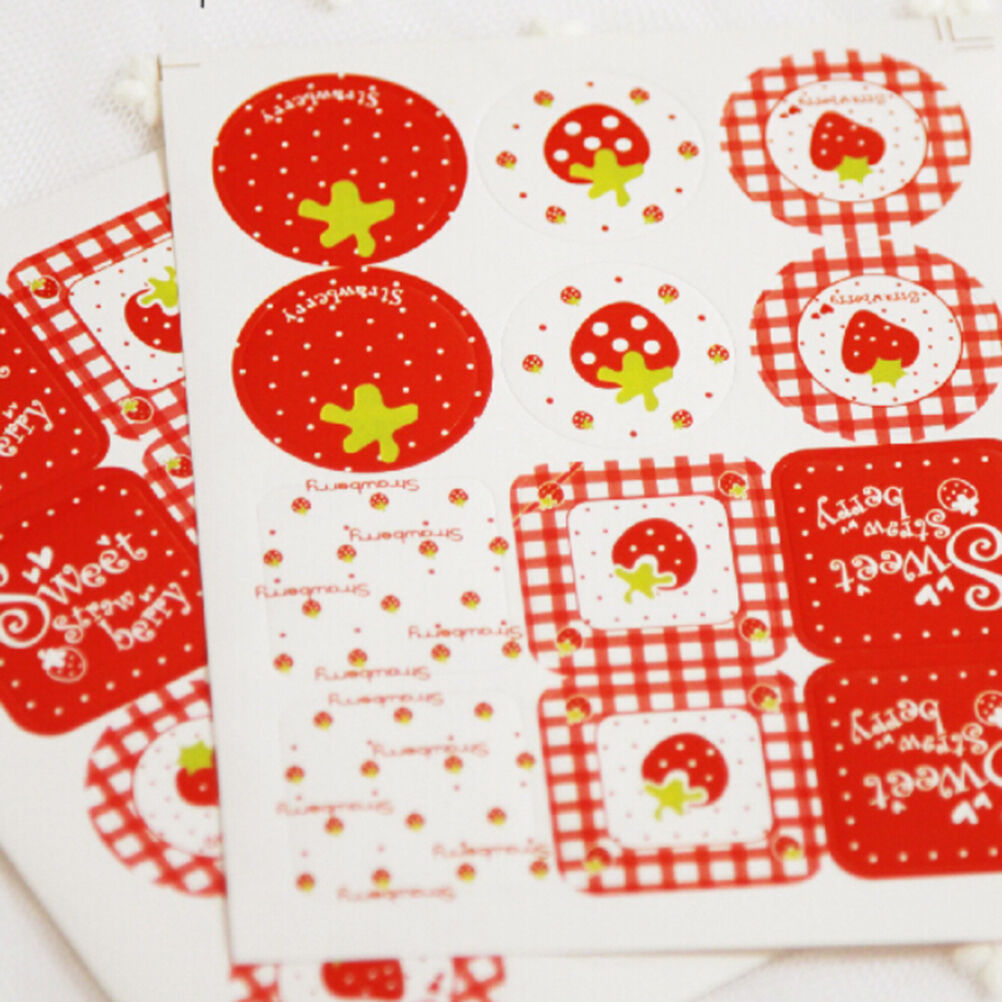 24 Pcs Strawberry Scrapbook Paper Stickers DIY Crafts Decoratio jvAT.l8