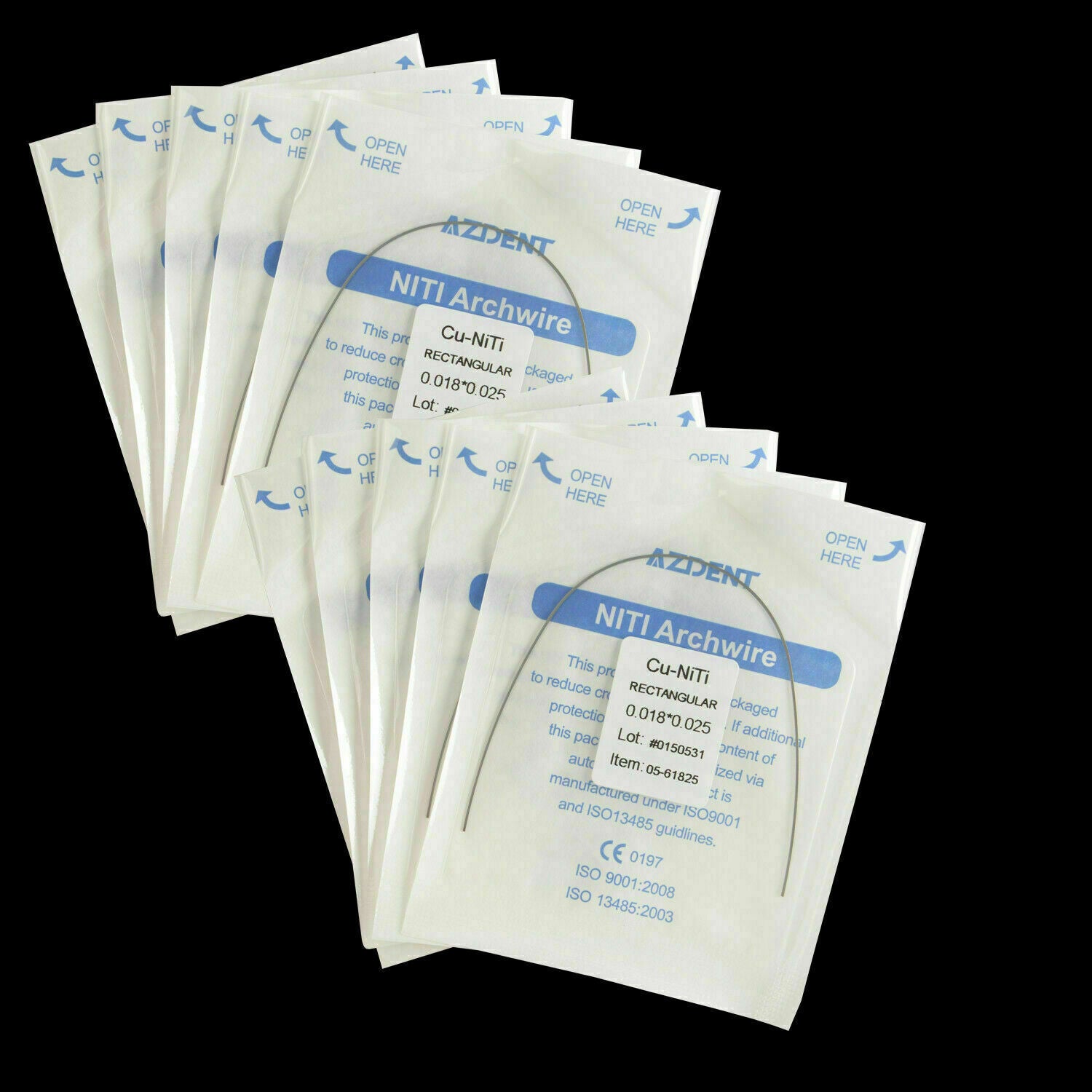20 packs Orthodontic Arch Wires Rectangular Copper NiTi RECTANGULAR 0.018*0.025