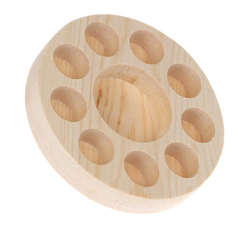 Round Wooden Essential Oil Display Stand Holder Organizer Shelf Rack 10Sl.l8