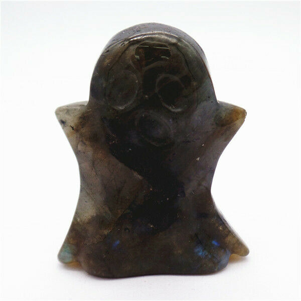 46x38x20mm Natural Labradorite Carved Ghost Decoration Statue Home Decor HH7931