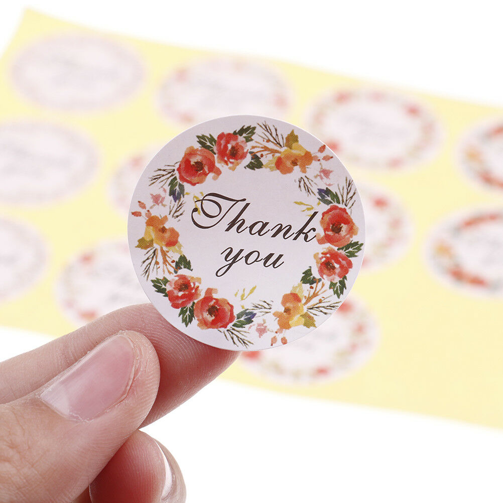 120pcs Thank you Flower Seal Stickers DIY Baking Gift Labels Adhesive Stic.l8