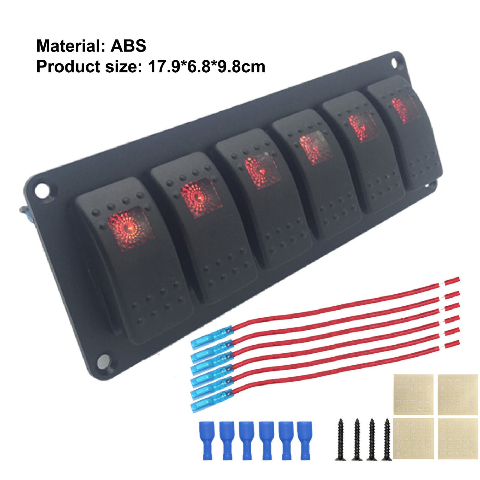 Blue Light Toggle Switch Panel Anti-scratch Easy Installation Sturdy Exquisite f
