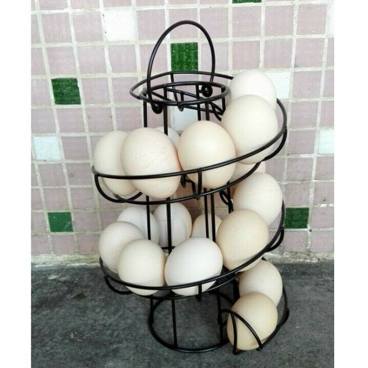 Iron Wire Spiral Egg Basket Egg Storage Rack Fruit Shelf Storage Rack Container