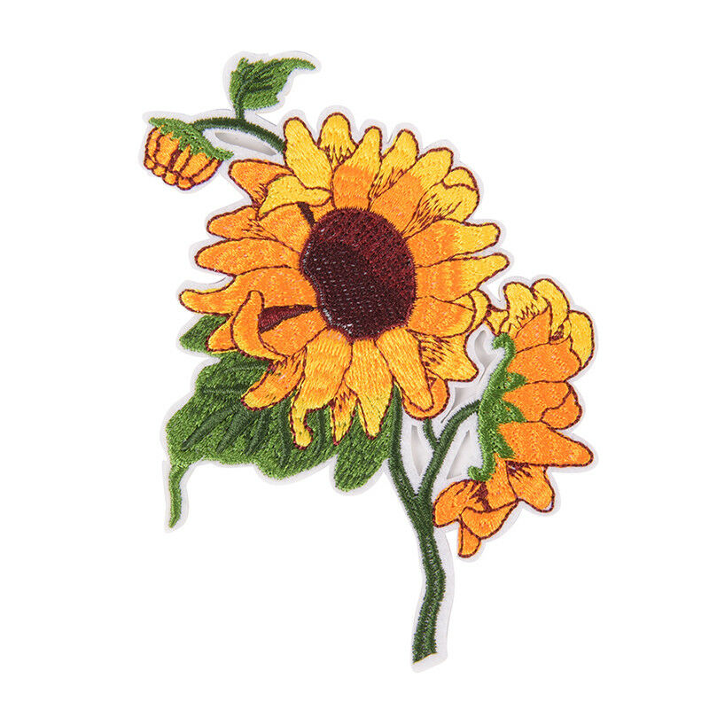 sunflower iron on patch embroidered clothes patch for clothing garment app.l8